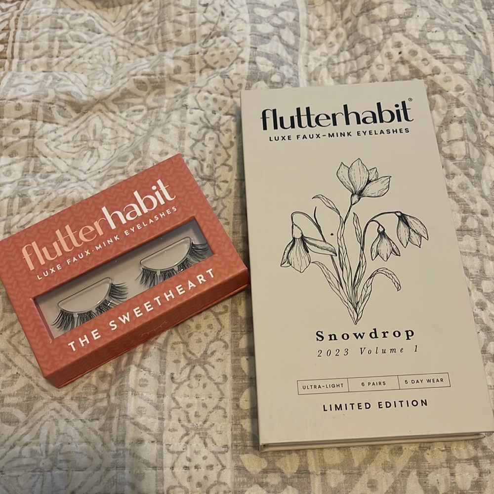 Flutterhabit Snowdrop and Sweetheart lashes